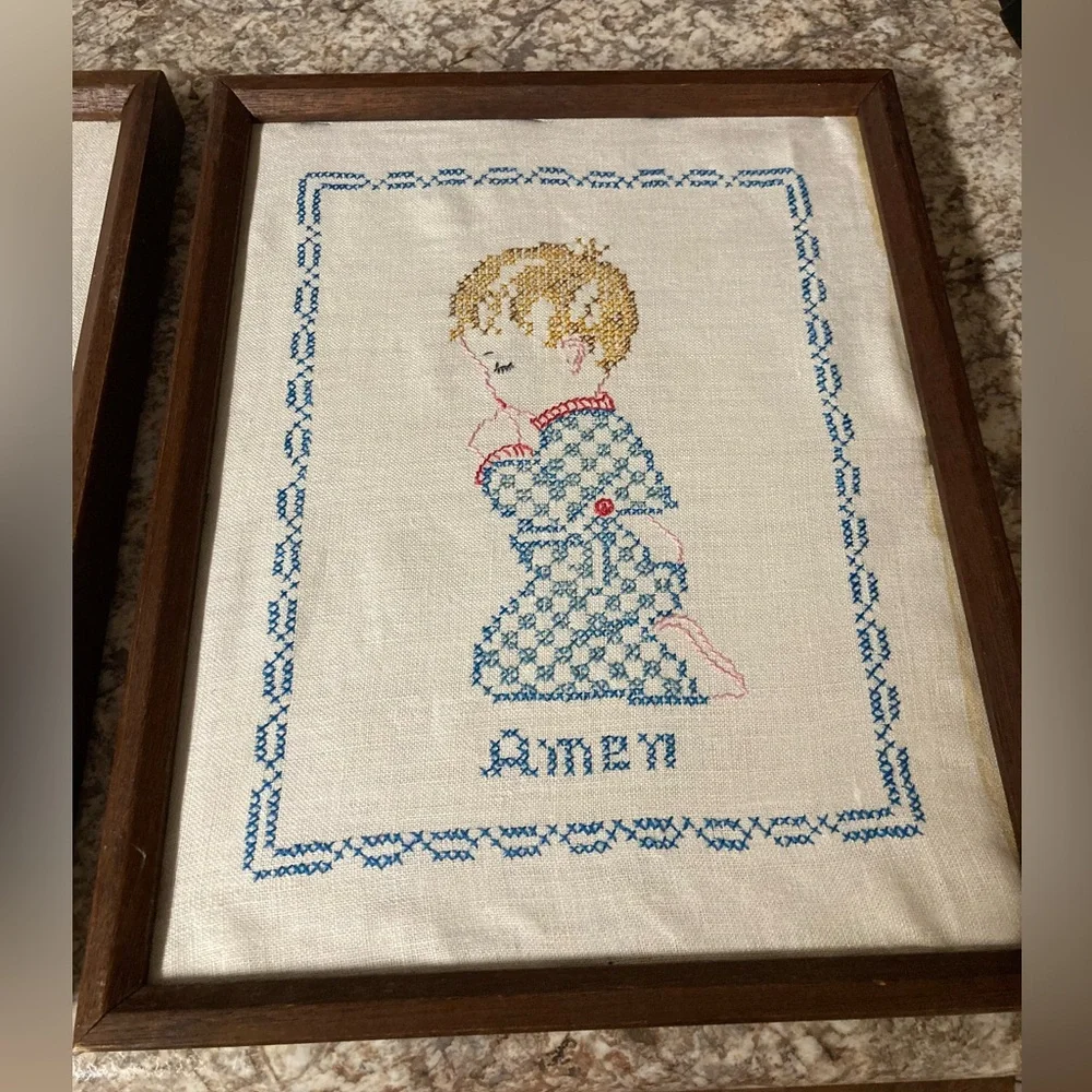 Vintage Cross Stitch of A Child’s Prayer - Picture 3 of 10